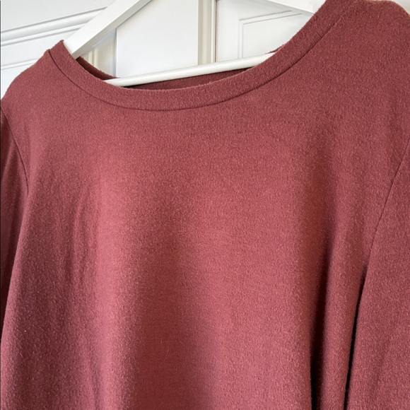 JODIFL Wine Red Burgundy Flared Bell Sleeve Blouse large Y2K - Picture 4 of 5